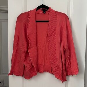 Coral Ruffled Women's Sweater